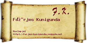 Fürjes Kunigunda névjegykártya